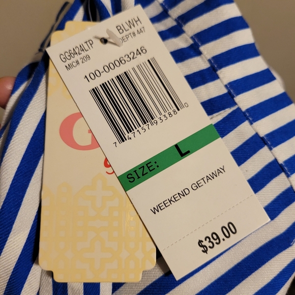 GB Girls Blue & White Striped Skirt - Picture 8 of 11